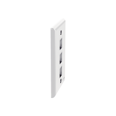 Placa de Pared Vertical, Salida Para 3 Puertos Keystone, Color Blanco