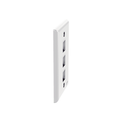 Placa de Pared Vertical, Salida Para 3 Puertos Keystone, Color Blanco