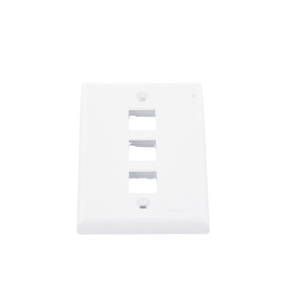 Placa de Pared Vertical, Salida Para 3 Puertos Keystone, Color Blanco
