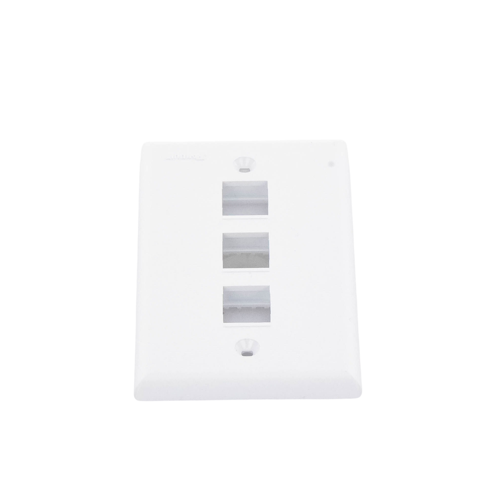 Placa de Pared Vertical, Salida Para 3 Puertos Keystone, Color Blanco
