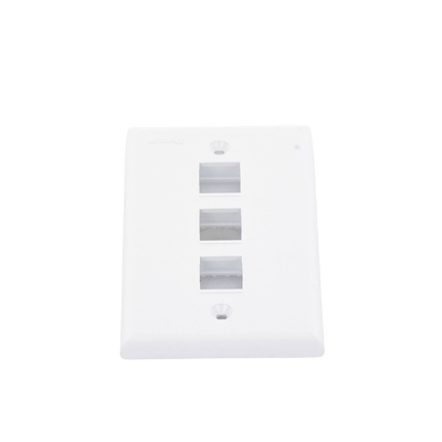 Placa de Pared Vertical, Salida Para 3 Puertos Keystone, Color Blanco