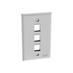 Placa de Pared Vertical, Salida Para 3 Puertos Keystone, Color Blanco