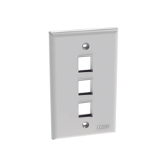 Placa de Pared Vertical, Salida Para 3 Puertos Keystone, Color Blanco