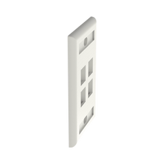 Placa de Pared Vertical, Salida Para 4 Puertos Keystone, Con Espacios Para Etiquetas, Color Blanco Mate