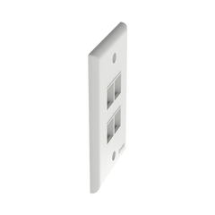 Placa de Pared Vertical, Salida Para 4 Puertos Keystone, Color Blanco