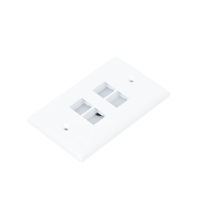 Placa de Pared Vertical, Salida Para 4 Puertos Keystone, Color Blanco