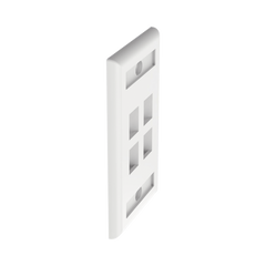 Placa de Pared Vertical, Salida Para 4 Puertos Keystone, Con Espacios Para Etiquetas, Color Blanco
