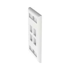 Placa de Pared Vertical, Salida Para 4 Puertos Keystone, Con Espacios Para Etiquetas, Color Blanco