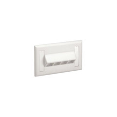 Placa de Pared Horizontal, Salida Para 4 Puertos Keystone, Con Espacios Para Etiquetas, Color Blanco Mate