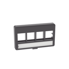 Placa de Mobiliario Modular Estándar, Salidas Para 4 Puertos Keystone, Color Negro