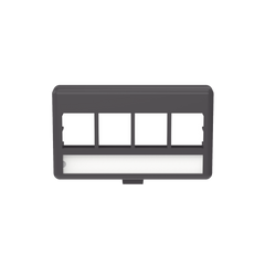 Placa de Mobiliario Modular Estándar, Salidas Para 4 Puertos Keystone, Color Negro
