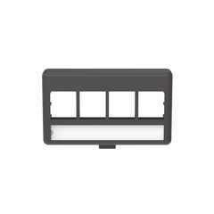 Placa de Mobiliario Modular Estándar, Salidas Para 4 Puertos Keystone, Color Negro