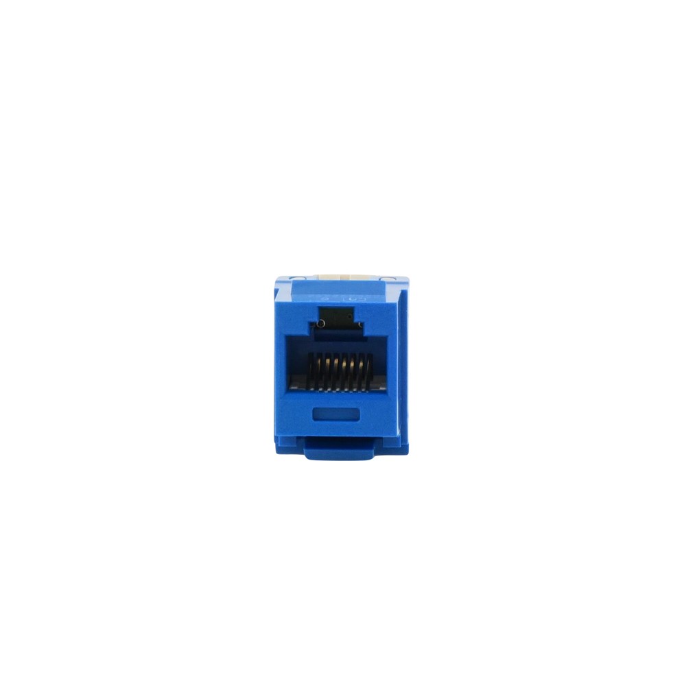Conector Jack Estilo 110 (de Impacto), Tipo Keystone, Categoría 6, de 8 Posiciones y 8 Cables, Color Azul