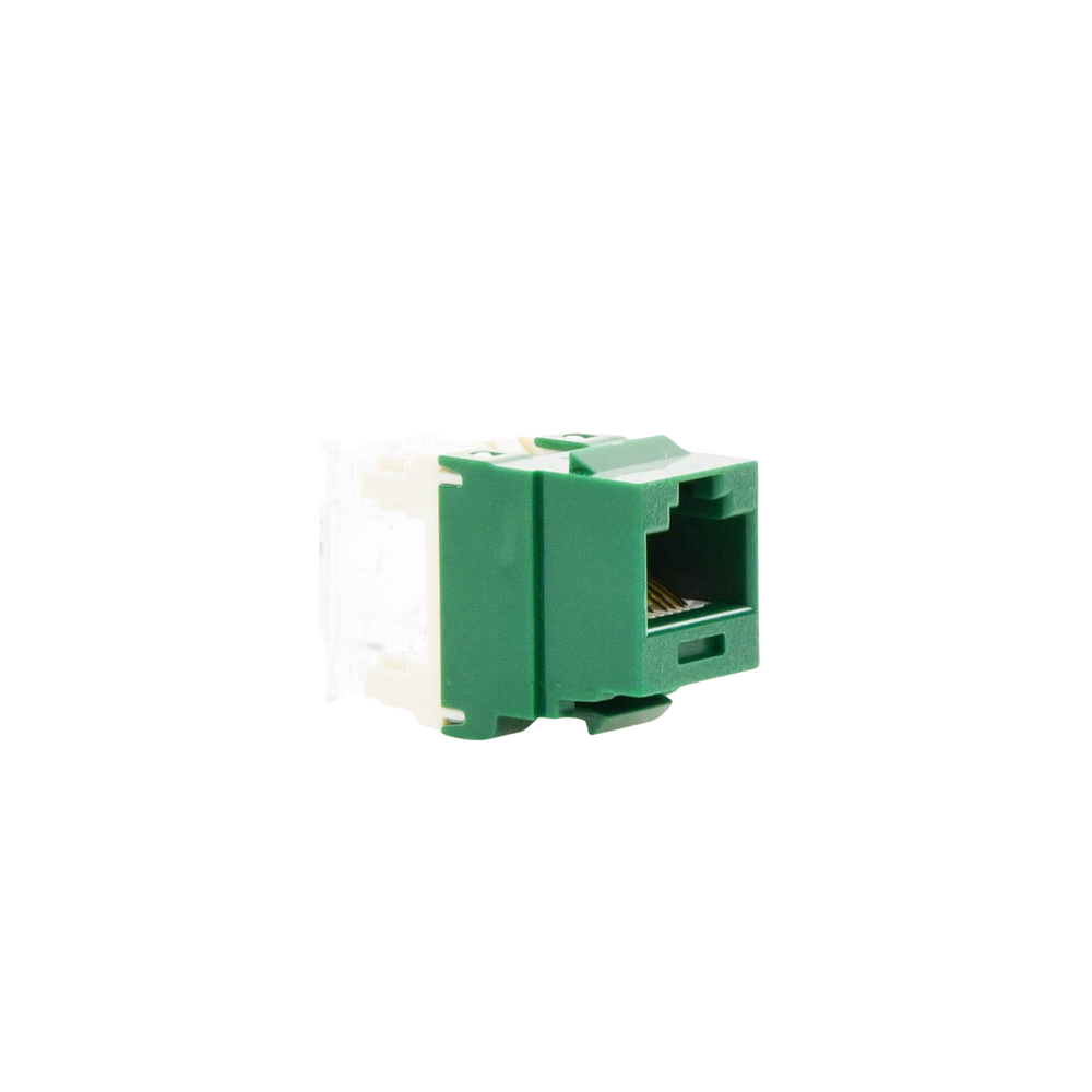 Conector Jack Estilo 110 (de Impacto), Tipo Keystone, Categoría 6, de 8 Posiciones y 8 Cables, Color Verde