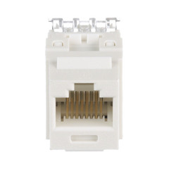Conector Jack Estilo 110 (de Impacto), Tipo Keystone, Categoría 6, de 8 Posiciones y 8 Cables, Color Blanco Mate