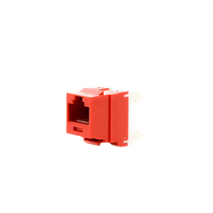 Conector Jack Estilo 110 (de Impacto), Tipo Keystone, Categoría 6, de 8 Posiciones y 8 Cables, Color Rojo