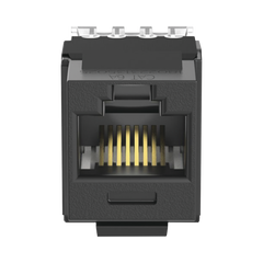 Conector Jack Estilo 110 (de Impacto), Tipo Keystone, Categoría 6A, de 8 Posiciones y 8 Cables, Color Negro