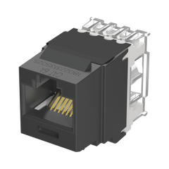 Conector Jack Estilo 110 (de Impacto), Tipo Keystone, Categoría 6A, de 8 Posiciones y 8 Cables, Color Negro