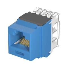 Conector Jack Estilo 110 (de Impacto), Tipo Keystone, Categoría 6A, de 8 Posiciones y 8 Cables, Color Azul