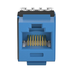 Conector Jack Estilo 110 (de Impacto), Tipo Keystone, Categoría 6A, de 8 Posiciones y 8 Cables, Color Azul