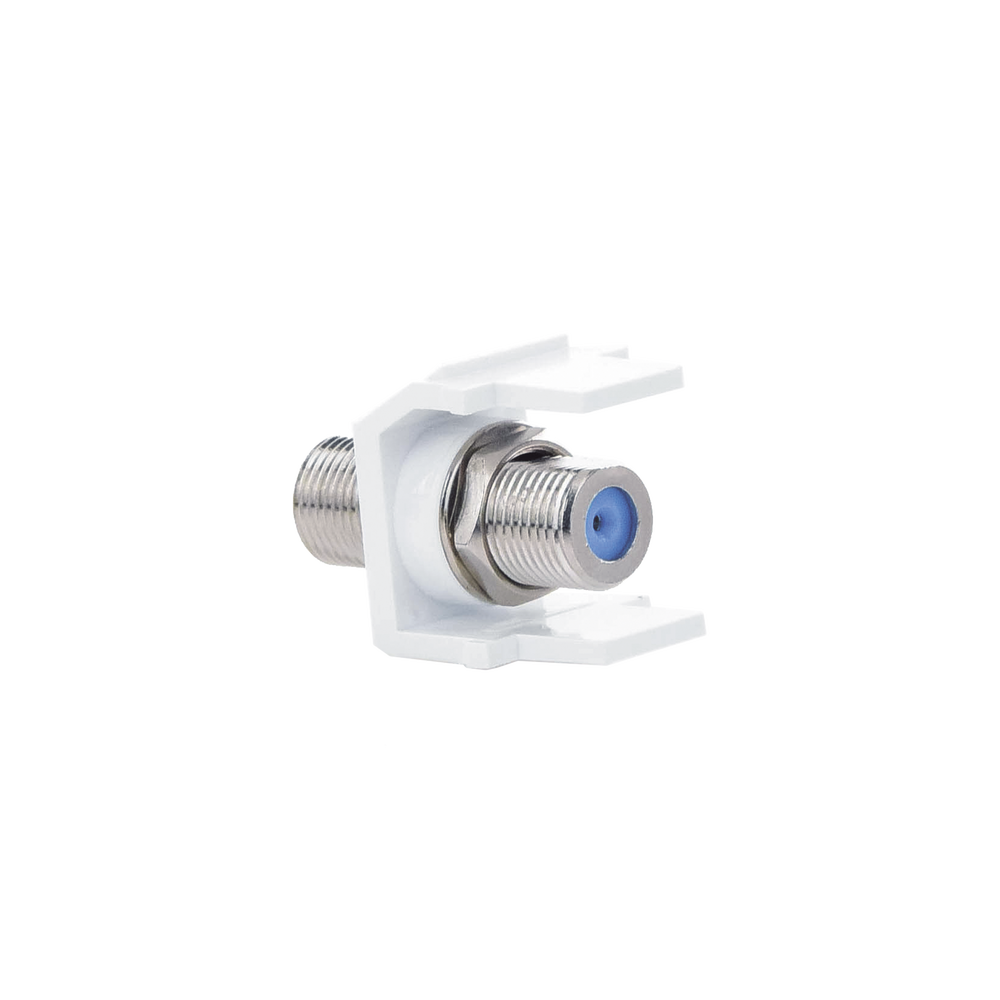 Módulo Acoplador Coaxial Tipo F, Keystone, de 75 Ohms, 3.0 GHz, Color Blanco