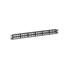 Panel de Parcheo Modular de Alta Densidad, Keystone (Sin Conectores), Identificación con Etiqueta Adhesiva, de 48 Puertos en 1 UR