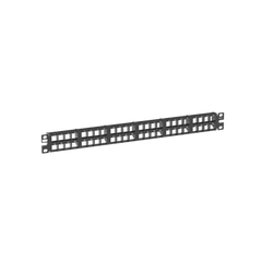 Panel de Parcheo Modular de Alta Densidad, Keystone (Sin Conectores), Identificación con Etiqueta Adhesiva, de 48 Puertos en 1 UR