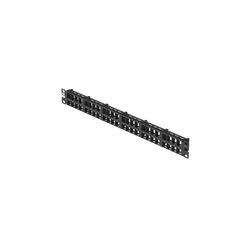 Panel de Parcheo Modular de Alta Densidad, Keystone (Sin Conectores), Identificación con Etiqueta Adhesiva, de 48 Puertos en 1 UR