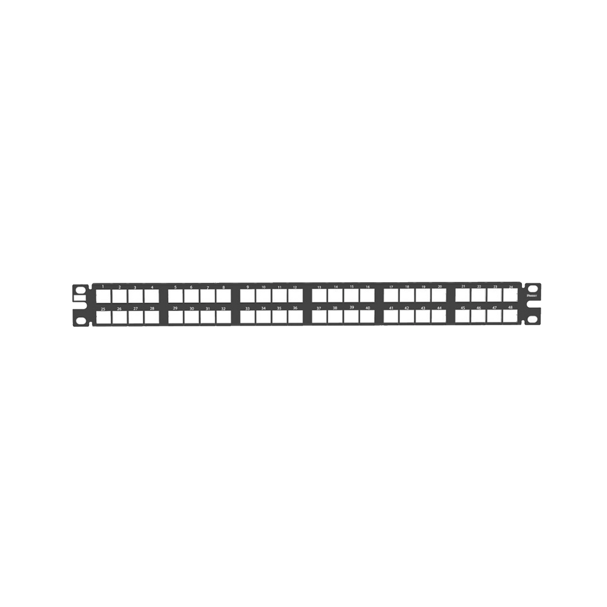 Panel de Parcheo Modular de Alta Densidad, Keystone (Sin Conectores), Identificación con Etiqueta Adhesiva, de 48 Puertos en 1 UR