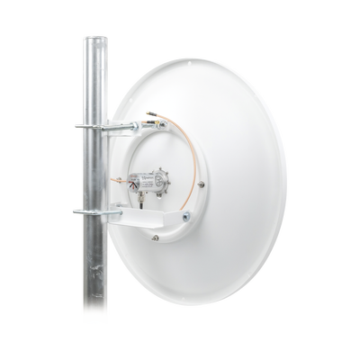 Antena Direccional de alto rendimiento / diámetro  de 60 cm / 4.9-6.4 GHz / Ganancia 30 dBi / SLANT de 45 ° y 90 ° / Ideal para 30 km / Conector N-Hembra / Montaje  y jumpers incluidos.