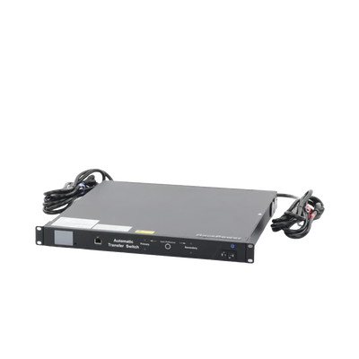 PDU Monitoreable de Transferencia Automática ATS (Fuente Redundante), Con 10 Salidas 5-15R, Enchufes de Entrada NEMA 5-15P, Instalación Horizontal de 19in, 1UR, 15 Amp, 120 Vca