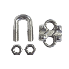 Nudo/ Perro/ Abrazadera Acero Forjado para Cable de 1/4", Acero Inoxidable.