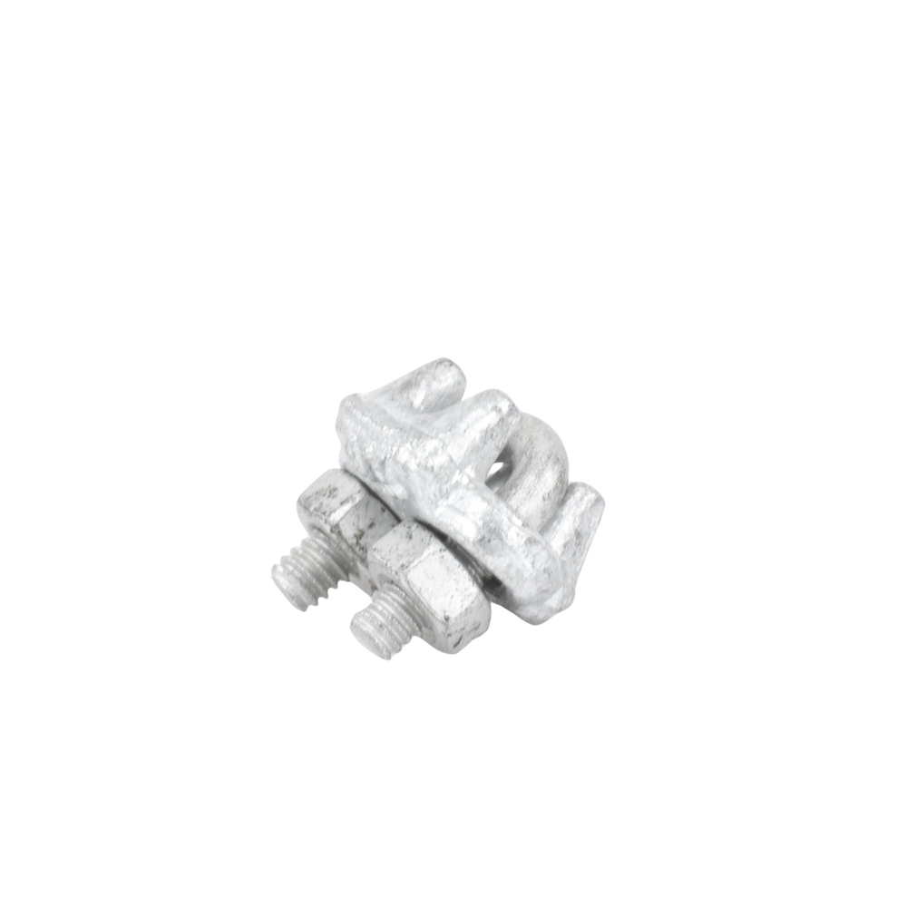 Nudo/ Perro/ Abrazadera Acero Forjado para Cable de 1/8", Galv. por Inmersión en Caliente.