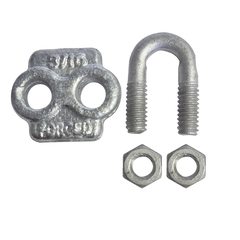 Nudo/ Perro/ Abrazadera Acero Forjado para Cable de 3/16" Galv. Inmersión en Caliente.