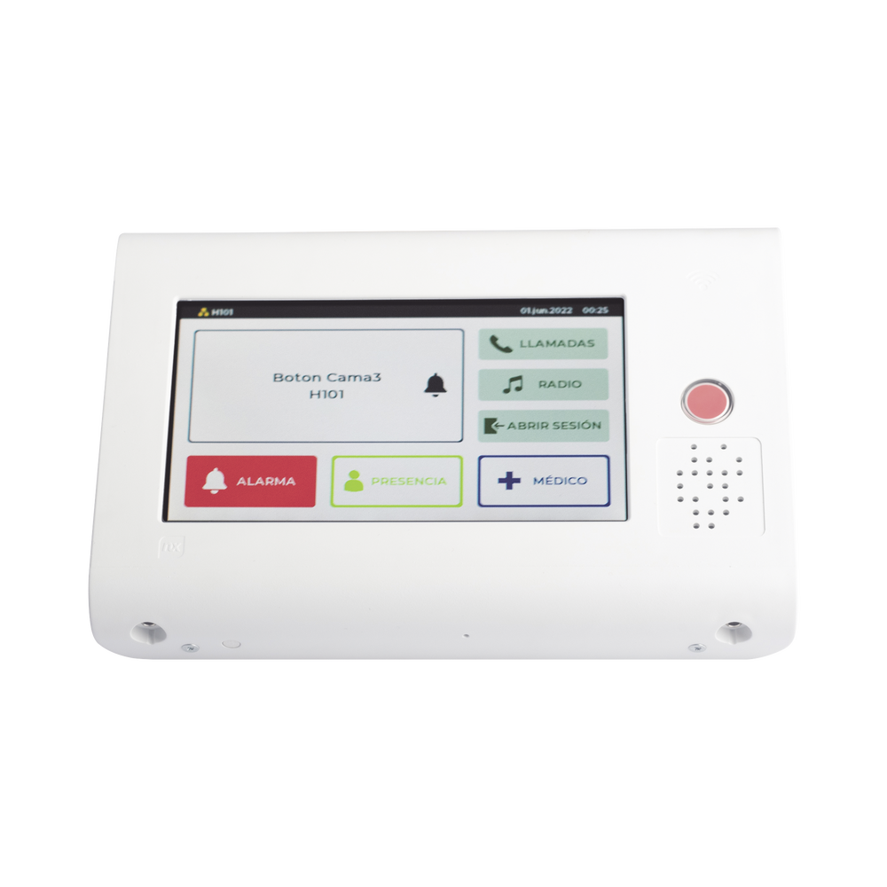 Terminal Inteligente para Habitación Hospitalaria — Comunicación Directa Paciente-Enfermera con Pantalla Táctil 7" y Acceso RFID