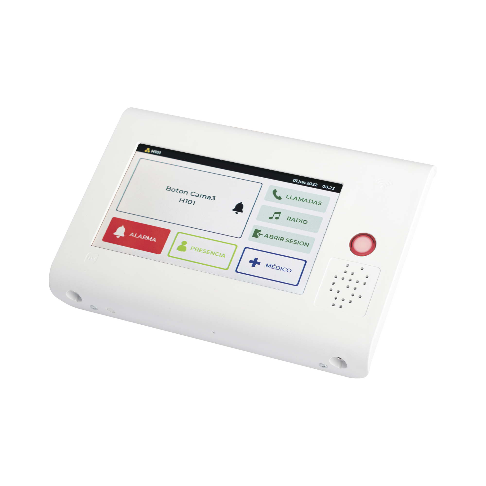 Terminal Inteligente para Habitación Hospitalaria — Comunicación Directa Paciente-Enfermera con Pantalla Táctil 7" y Acceso RFID