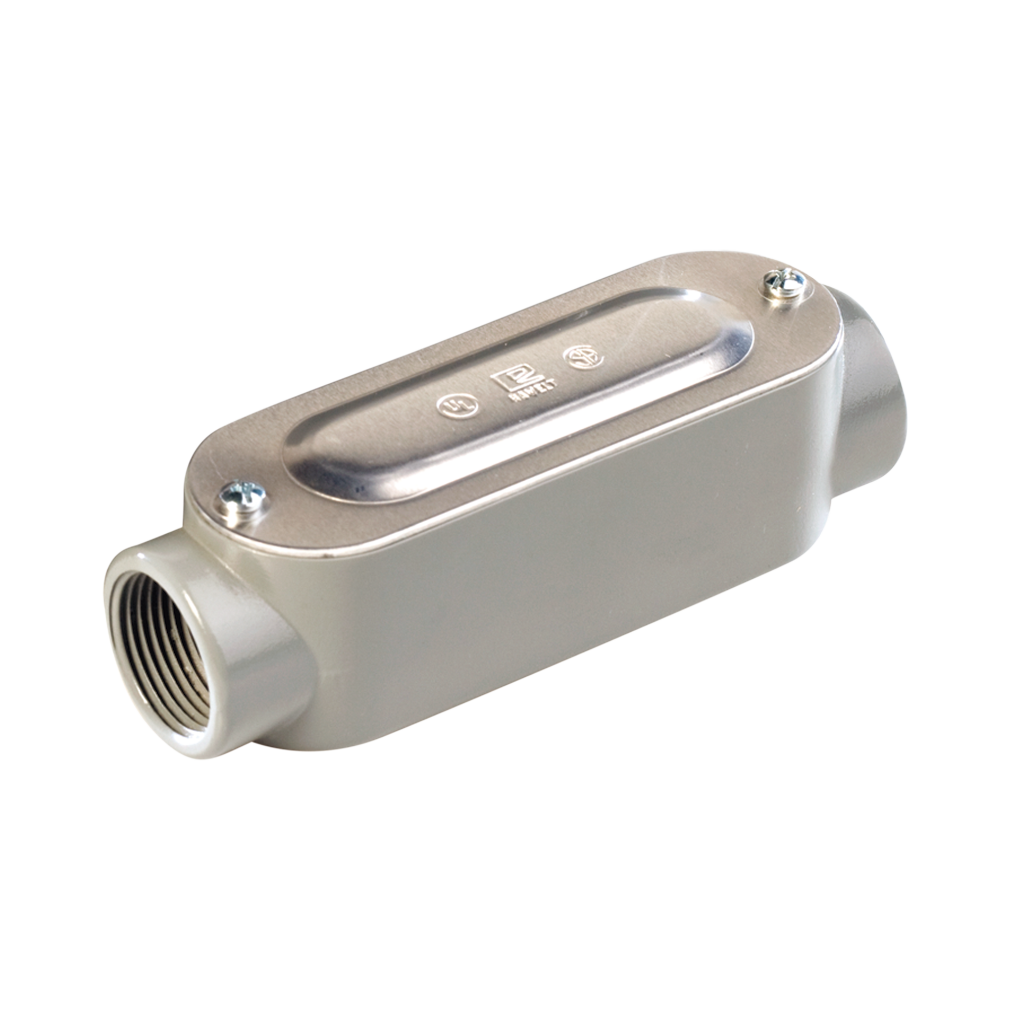 Caja Ovalada Roscada tipo C de 1/2" (12.7 mm) / Incluye tapa y tornillos.