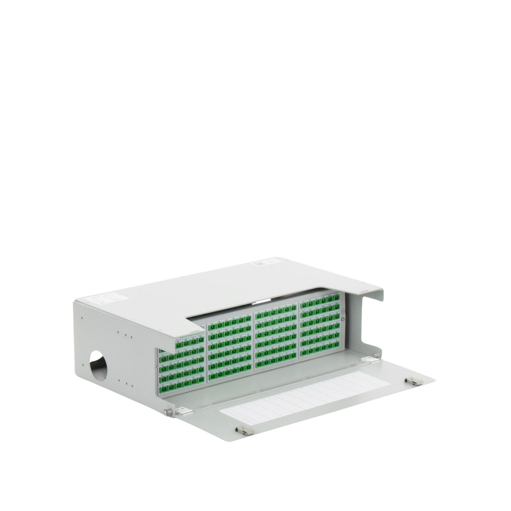 Distribuidor de Fibra Óptica para 144 Empalmes, con 144 Acopladores SC/APC y 144 Pigtails SC/APC, 19, 3 UR