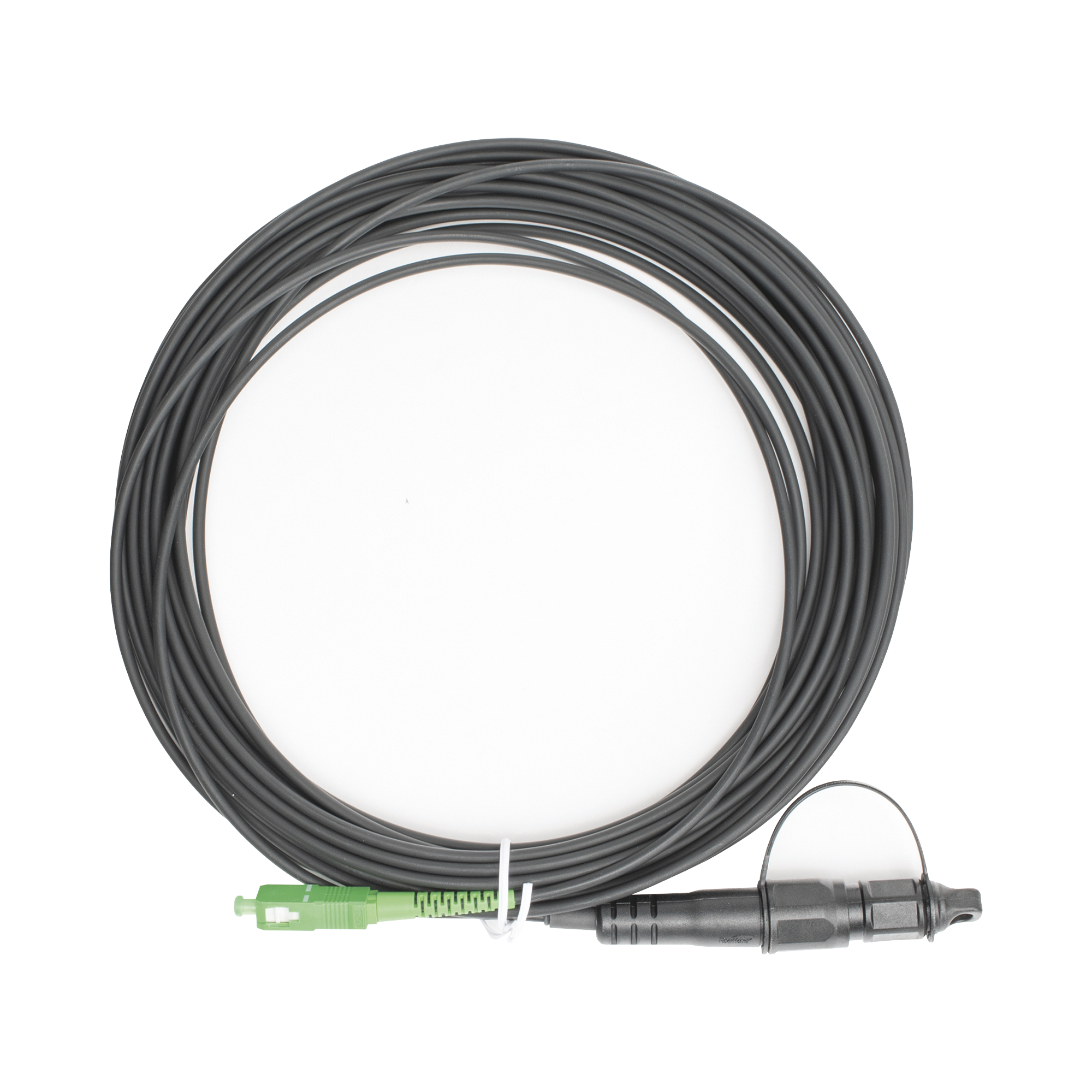 Jumper de Fibra Óptica, Conector SC/APC - Conexión a Caja FDP460, Redondo, 10 Metros (32.81 Pies), Forro 3 mm, G657A2, Negro