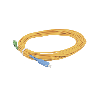 Jumper de Fibra Óptica Simplex, Monomodo, con Conectores SC/UPC-SC/APC, de 10 Metros