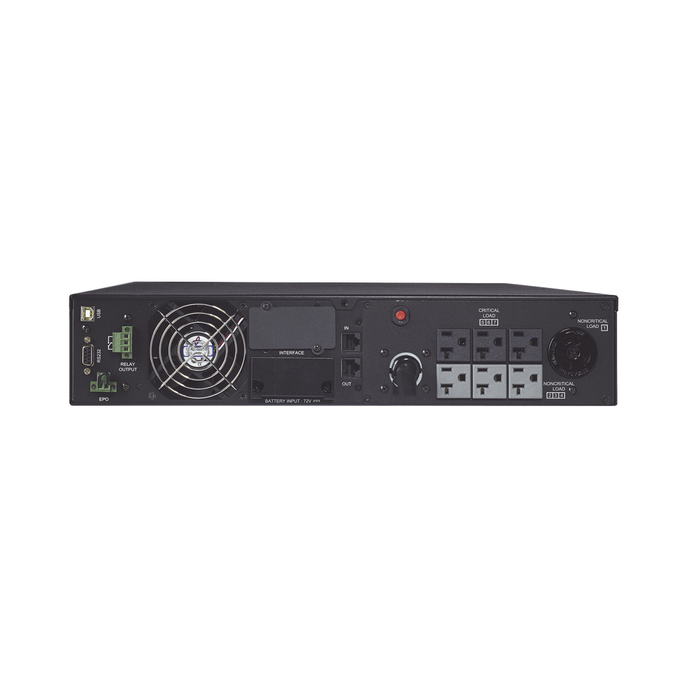 UPS de 2200 VA/1800 W, Online Doble Conversión, Entrada 120 Vca NEMA 5-20P, Onda Senoidal Pura, Rack o Torre de 2 UR, Con 6 NEMA 5-20R y 1 NEMA L5-20R