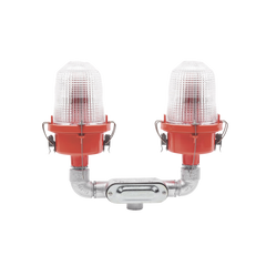 Lámpara de Obstrucción Roja Certificada/ Luz Fija Tipo L-810 Doble LED/ 120 - 240 Vca/ Luz Infraroja