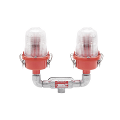 Lámpara de Obstrucción Roja Certificada/ Luz Fija Tipo L-810 Doble LED/ 120 - 240 Vca/ Luz Infraroja