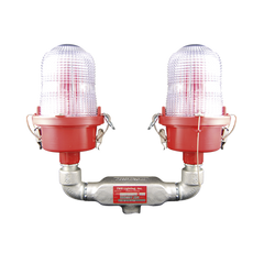 Lámpara de Obstrucción Roja Certificada/ Luz Fija Tipo L-810 Doble LED/ 120 - 240 Vca/ Luz Infraroja