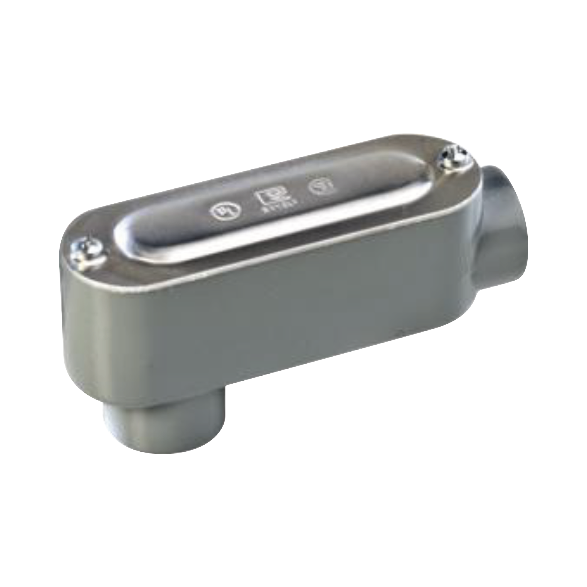 Caja oval roscada tipo LB de 2" (50.8 mm) Incluye tapa y tornillos.