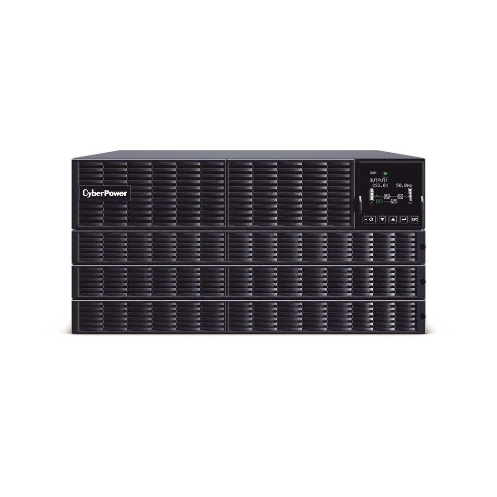 UPS de 10000 VA/10000 W, Online Doble Conversión, 200 - 240 Vac de Entrada, 200 - 240 Vac de Salida, Terminal Hardwired, Onda Senoidal Pura, Torre o Rack de 6 UR, Con 3 Tomas NEMA L6-30R