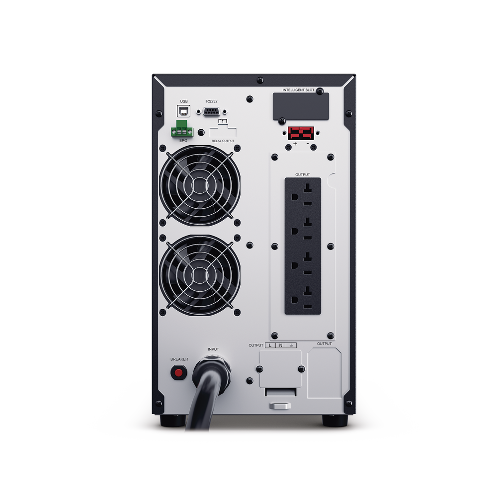 UPS de 3000 VA/2700 W, Online Doble Conversión, Entrada 120 Vca NEMA L5-30P, Onda Senoidal Pura, Tipo Torre, Con 4 Tomas NEMA 5-20R y 1 Block Hardwired
