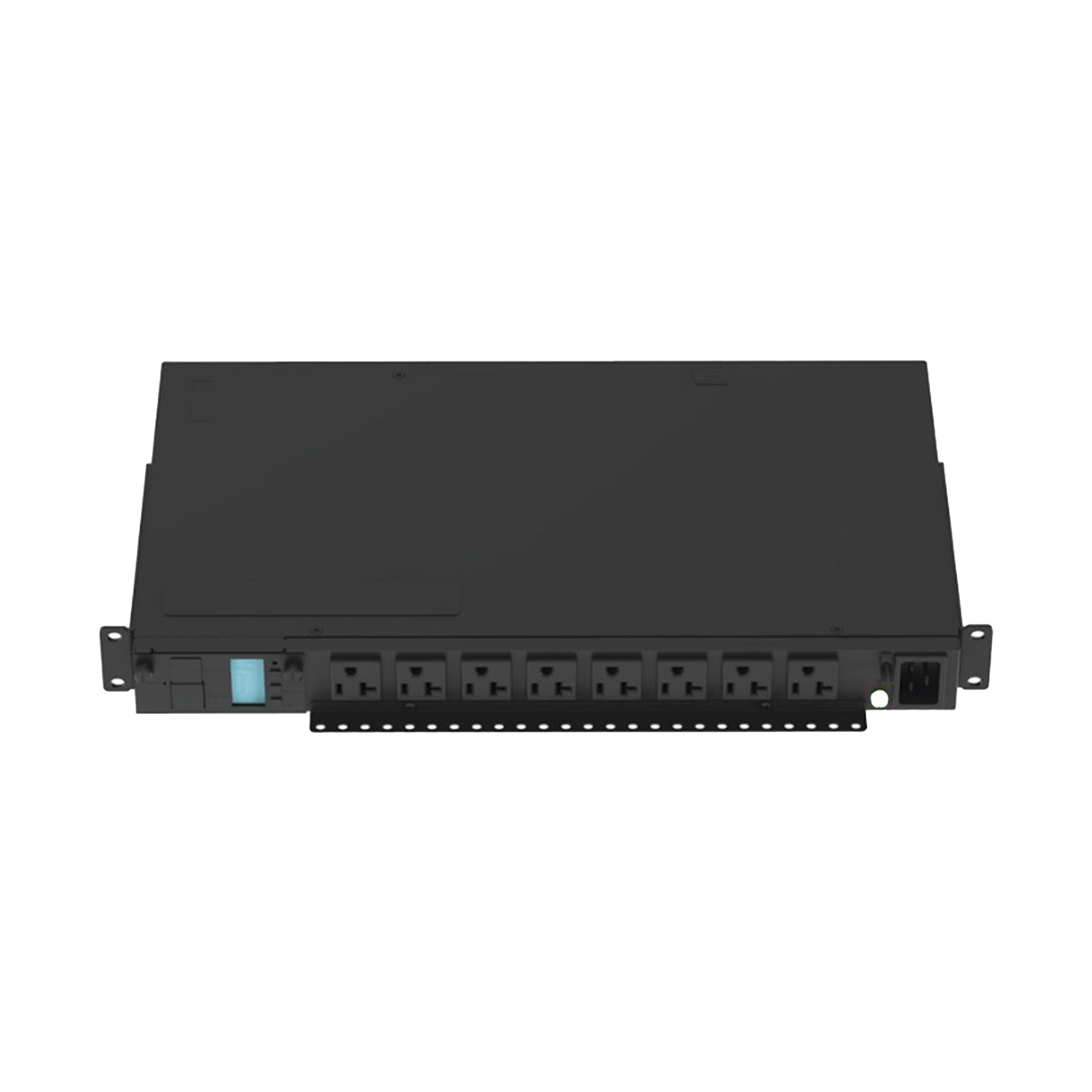 PDU Monitoreable (MI) para Distribución de Energía, Enchufe de Entrada NEMA 5-15P, Con 8 Salidas 5-20R, Horizontal 19in, 120 Vca, 15 Amp, 1UR