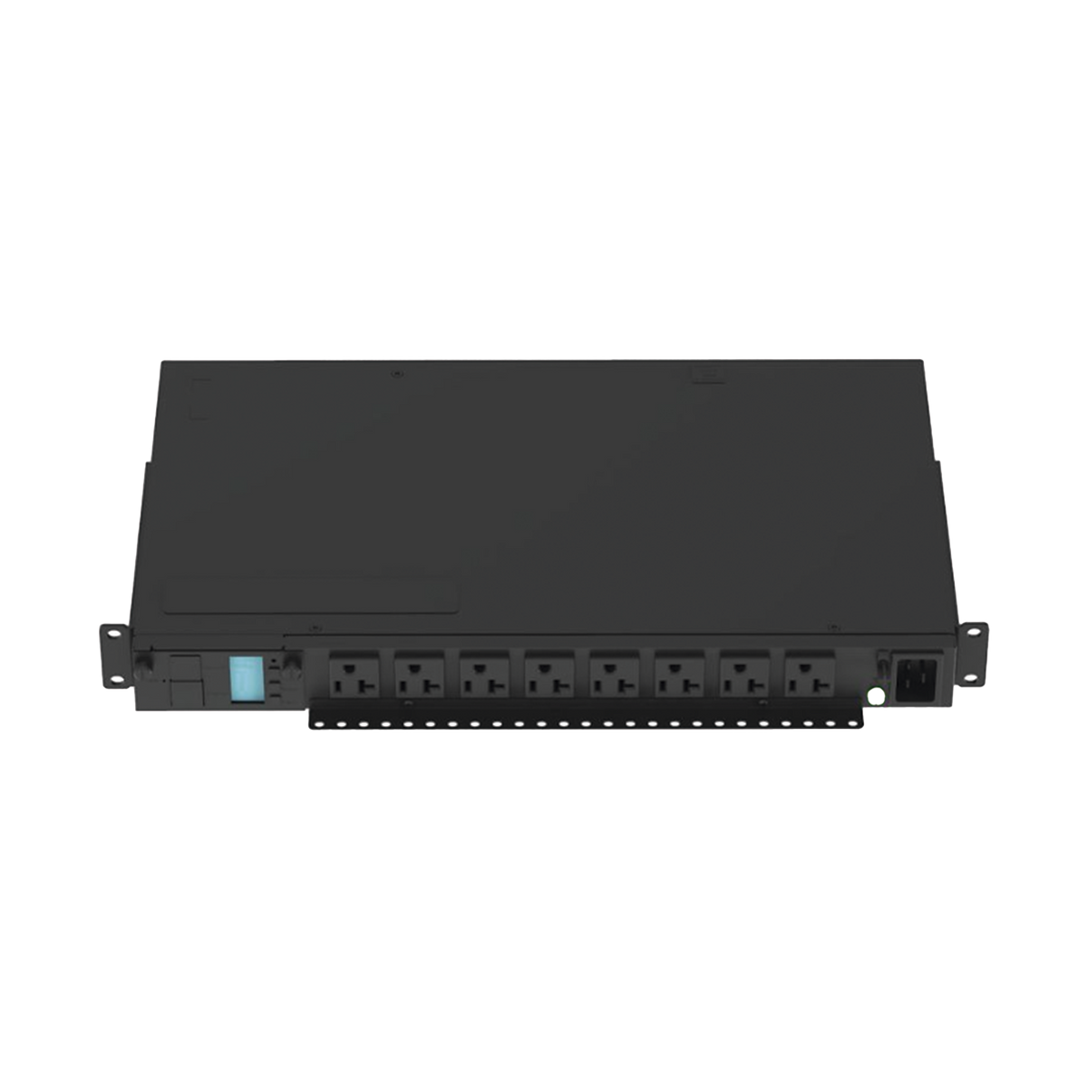 PDU Monitoreable (MI) para Distribución de Energía, Enchufe de Entrada NEMA 5-15P, Con 8 Salidas 5-20R, Horizontal 19in, 120 Vca, 15 Amp, 1UR