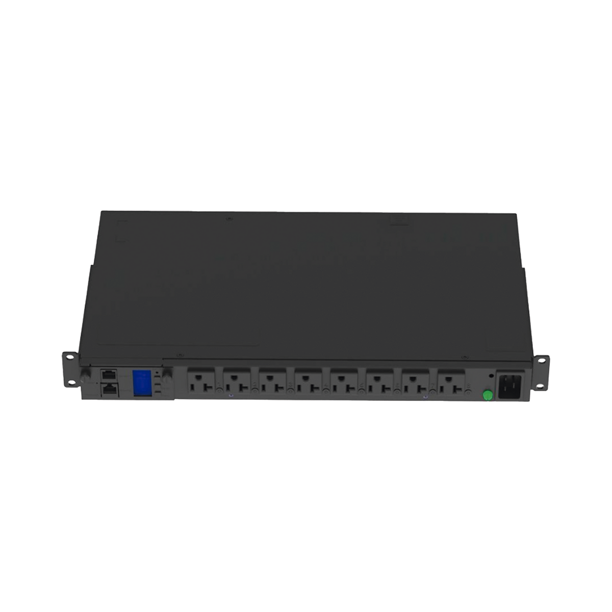 PDU Switchable y Monitoreable por Toma (MS) para Distribución de Energía, Enchufe de Entrada NEMA L5-20P, Con 8 Salidas 5-20R, Horizontal 19in, 120 Vca, 15 Amp, 1UR